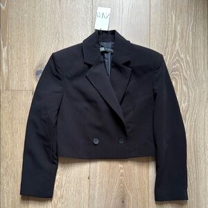 Zara Cropped Black Blazer